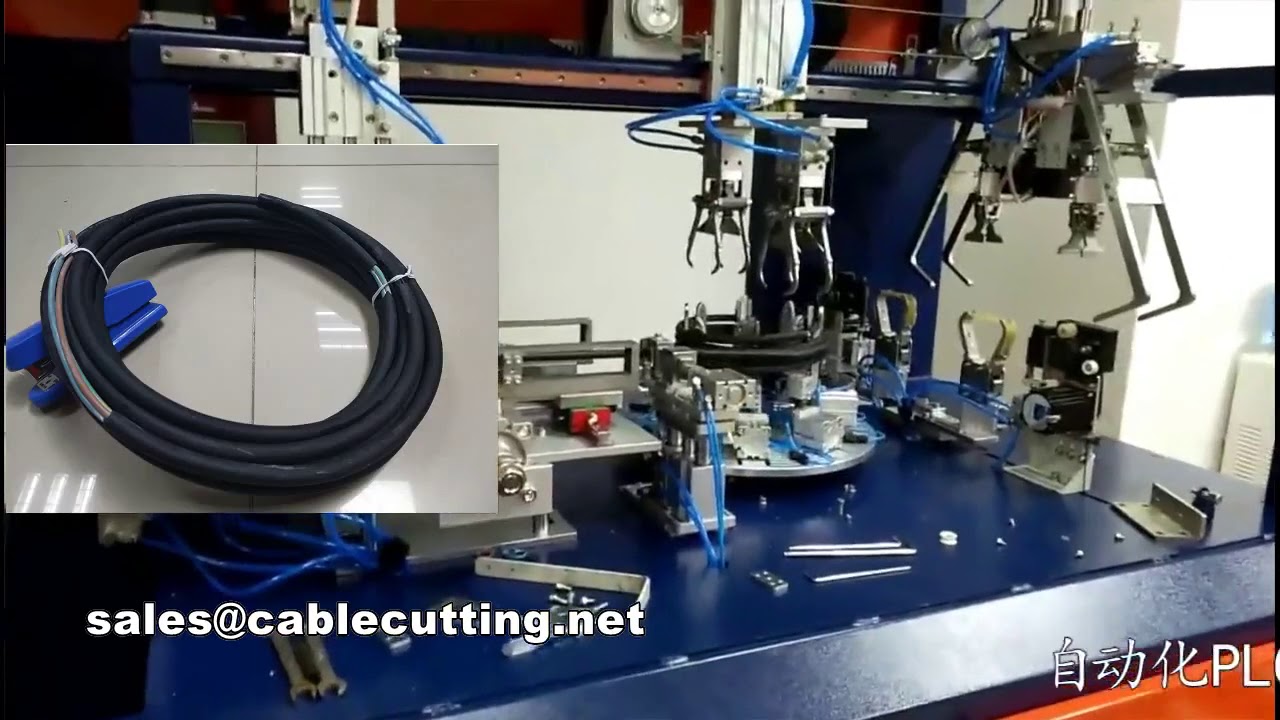 Fully Automatic Cable Wire Cutting Stripping Winding Coiling and Tying Bundling Machine